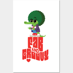 Fab and Groovy Croc Lady Posters and Art